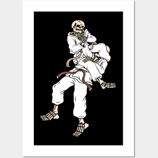 Karete Skull, Jiu Jitsu Skull, Judo Skull, Judo Skeleton, Jiu Jitsu Skeleton Posters and Art